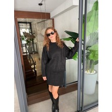 Nice Boutique Bisiklet Yaka Kazak Kısa Yüksek Bel Etekli Kadın Ikili Takım