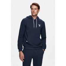 Ucla NEVADA Lacivert Kapüşonlu Pamuklu Baskılı Standard Fit Erkek Sweatshirt