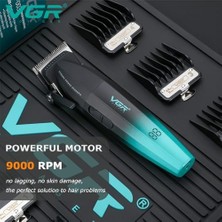 Vgr Saç Kesme Profesyonel Saç Düzeltici Elektrikli Kesme Akülü Saç Kesme Makinesi 9000RPM Giyotin Clipper Erkekler Için V-003
