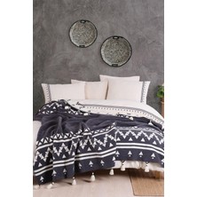 Iyi Geceler Istanbul Keops Antrasit  Pamuk Çift Kişilik Battaniyeli Nevresim Takımı