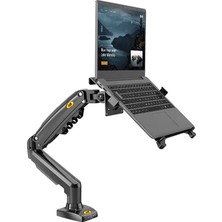 Umotech Nb F80-FP Amortisörlü 10"-17" Laptop Standı - 17-30"monitör Tutucu Ayarlanabilir Masaüstü Tutucu Profesyonel ve Yenilikçi Tasarım