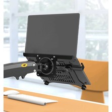 Umotech Nb F80-FP Amortisörlü 10"-17" Laptop Standı - 17-30"monitör Tutucu Ayarlanabilir Masaüstü Tutucu Profesyonel ve Yenilikçi Tasarım