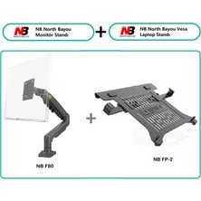 Umotech Nb F80-FP Amortisörlü 10"-17" Laptop Standı - 17-30"monitör Tutucu Ayarlanabilir Masaüstü Tutucu Profesyonel ve Yenilikçi Tasarım