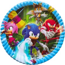 Ngüzel Party Sonic Boom Temalı Doğum Günü 8 Adet Karton Tabak + 8 Adet Karton Bardak Seti