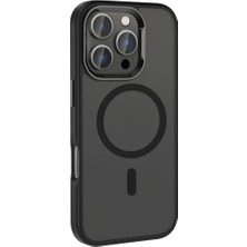 Iphone 16 Pro Max Kılıf Wireless Şarj Özellikli Parlak Kamera Çerçeveli Tam Koruma Kapak