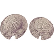 Petityu Anne Kız (2-8 Yaş) Hasır Şapkalar- Bej Hasir