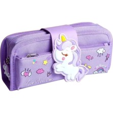 Petityu Unicorn Kalem Kutu Aplikeli Büyük Kapasiteli Şirin Kalem Kutu