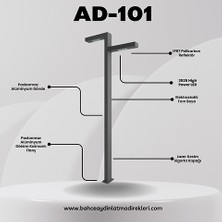 Quark Lighting Özel Reflektörlü Bahçe Aydınlatma Direği Antrasit AD-101