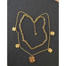 Kadın Gold Yonca Kolye 5lı