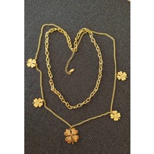 Kadın Gold Yonca Kolye 5lı