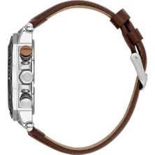 Daniel Klein DK.1.13841-2 Exclusive Tüm Fonksiyonları Aktif Tachymetre Özellikli Deri Kordonlu Kahverengi Erkek Kol Saati