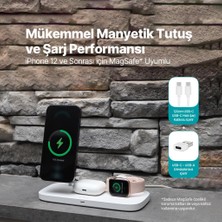 Ttec Aircharger Trio Up Magsafe Uyumlu 3ü 1 Arada iPhone + Apple Watch + Airpods Kablosuz Hızlı Şarj