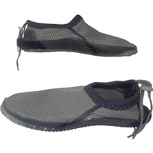 SRB Serabien Erkek Gri-Gri Fileli Deniz Havuz Plaj Ayakkabı Tekstil Düz Taban Lastikli SRB659-97