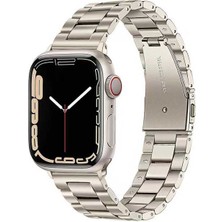 KCR Apple Watch Uyumlu 42-44-45-49MM Paslanmaz Çelik Klipsli Metal Kordon KRD04-