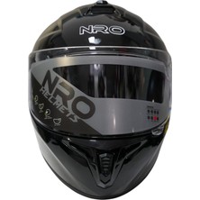 Nro X002 Kapalı Kask Gri-Siyah
