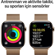 Apple Watch Series 10 Gps + Cellular 42MM Gold Titanium Case With Gold Milanese Loop