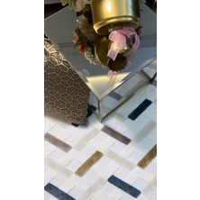 Ecosıa Carpet Iskandinav Halı Çapraz Model Krem Modern Salon Halı Koridor Halısı Yolluk Oturma Odası Saçaklı Halı