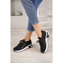 Nesil Shoes Lady 3002 Siyah Triko Kadın Sneakers