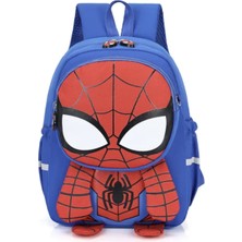 Petityu Marvel Spiderman 3D Anaokulu Çantası Mavi Spiderman