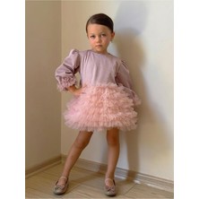 Linola Baby Kids Lucky Tütü Etekli Uzun Kollu Elbise