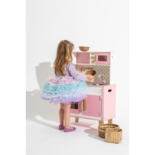 Linola Baby Kids Rainbow Tütü Etekli Uzun Kollu Çocuk Elbisesi