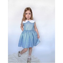Linola Baby Kids Shiny Simli Bebe Yakalı Çocuk Elbisesi
