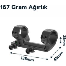 Vector Optics 21MM Ray Için Su Terazisi ve Eğim Açısı Göstergeli  Dürbün Ayağı Scacd-24