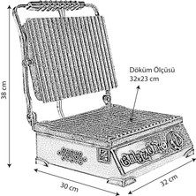 8 Dilim Elektrikli Saf Döküm Tost Makinesi  (Döküm 30X23) - Inoks