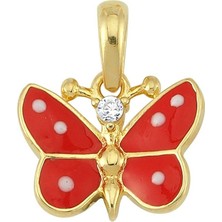 goldkupe 14 Ayar Altın Renkli Kelebek Kolye Ucu 0,85 gr