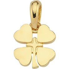 goldkupe 14 Ayar Altın Yonca Kolye Ucu 0,72 gr