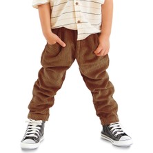 Denokids Fitilli Kadife Hardal Erkek Çocuk Pantolon