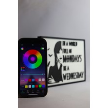 Domini Wednesday- Rgb LED Işıklı 3 Boyutlu Tabela - 20CM x 15CM x 2cm (Bluetooth Kontrollü)