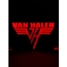 Domini Van Halen - Rgb LED Işıklı 3 Boyutlu Tabela - 20CM x 14CM x 2cm (Bluetooth Kontrollü)