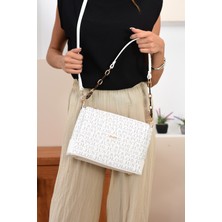 Just Polo Kadın Yeni Sezon Orta Boy 4 Bölmeli 2 Askılı Empirme Baskılı Omuz Çantası 27X17,5CM MDS8202