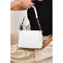 Just Polo Kadın Yeni Sezon Orta Boy 4 Bölmeli 2 Askılı Empirme Baskılı Omuz Çantası 27X17,5CM MDS8202
