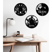 Lerad-Lazer Art Venom 3.lü  Duvar Süs Dekoru. Ahşap Lazer Kesim Duvar Tablo . Hediye Olarak Mükemmeldir