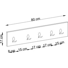 5li Askılık 80 cm Safir Meşe