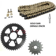 Super Moto  Ktm Duke 390 Zincir Dişli Seti Oringli Gold Sarı Zincir 2013-2020 Uyumlu