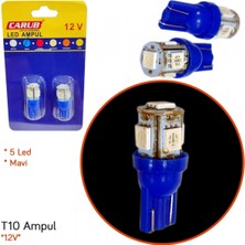 Carub 12V T10 Ampul 5 LED Smd Mavi BR0400234