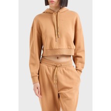 Armani Exchange Pamuklu Regular Fit Kapüşonlu Crop Sweat Bayan Sweat 6DYM71 Yjeez 1788