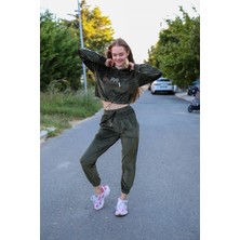 Akbeniz Kadın Kadife Kapşonlu Eşofman Takım 9055