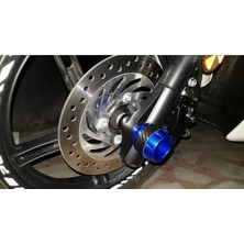 Super Moto  Motosiklet ,scooter Ön Teker Koruma Takozu Karbon Detaylı Lacivert 16 mm Mile Uygun