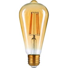 Armut Kateli Rustik 2700 K Sarı LED Filament Bulb 50 Bin Saat Garantili Dekoratif E27 Duy 4 W Dekoratif Cafe Ampulü ST64