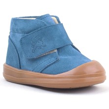 Rakerplus Yoohoo Hakiki Deri Mavi Cırtlı Unisex Bebek Bot