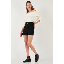Lela Kışlık Regular Fit Asimetrik Kesim Fermuarlı Şort Etek Bayan Şort Etek 5865973