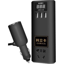 Çok Fonksiyonlu USB Araç Invertörü 12V/24V To 220V Çakmak Dönüştürücü