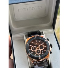 Ferro Çelik Kordon Iç Fonksiyonlar Aktif Takvimli 30 mt Su Geçirmez Erkek Kol Saat EFM31397-R