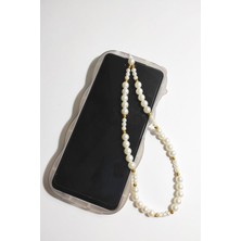 Dudu Kids Incili Gold Boncuklu Cep Telefon Süsü Charmı Krem - 29 cm
