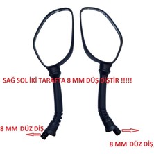 Super Moto  Honda Activa 125 S - Spacy 110-SPONTINI 110 Uyumlu Geniş Görüşlü Ayna Takım 8 mm Düz Diş