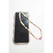Dudu Kids Kalpli Incili Smile Fimo Boncuklu Cep Telefon Süsü Charmı Pembe - 29 cm
